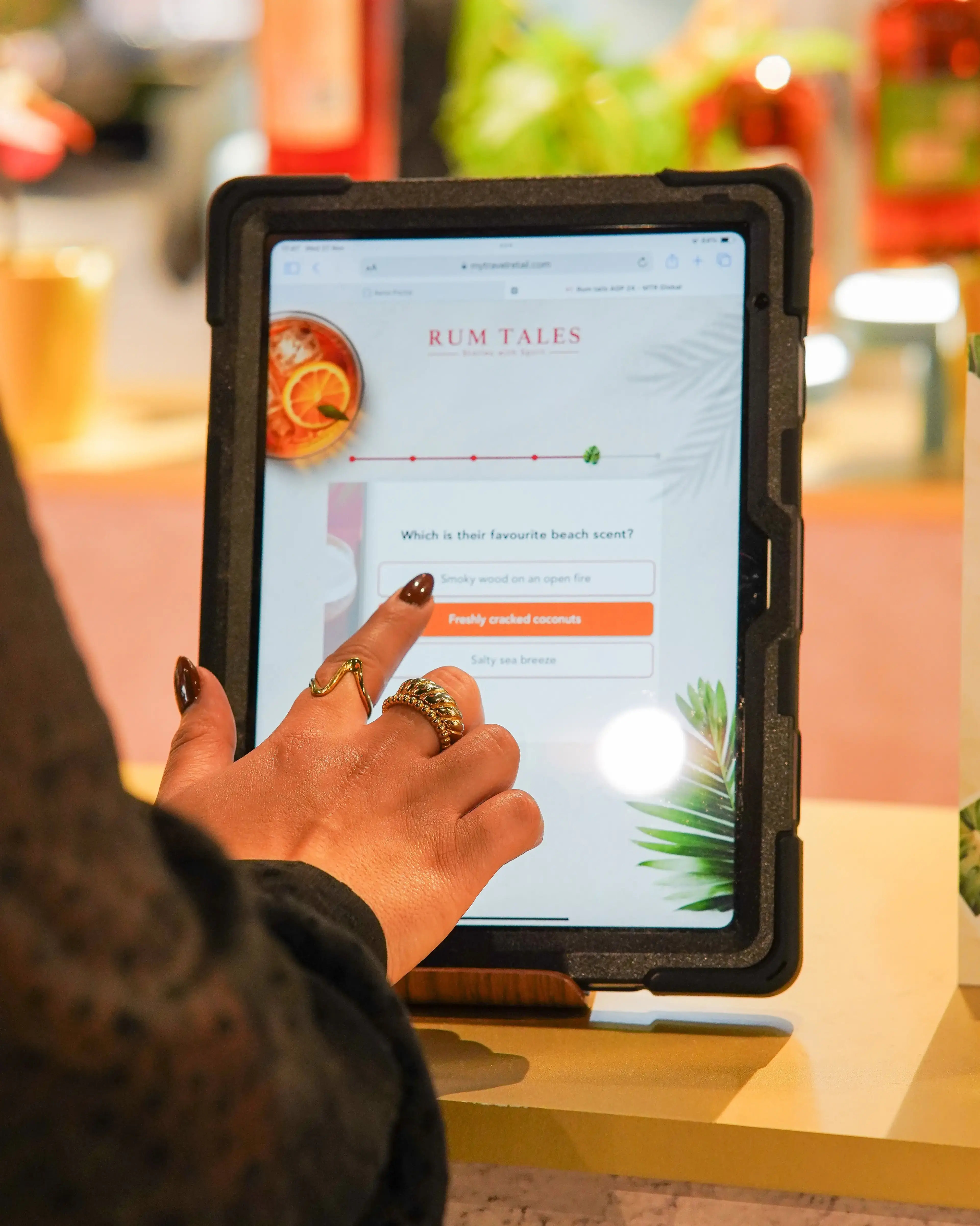 Woman touching a tablet